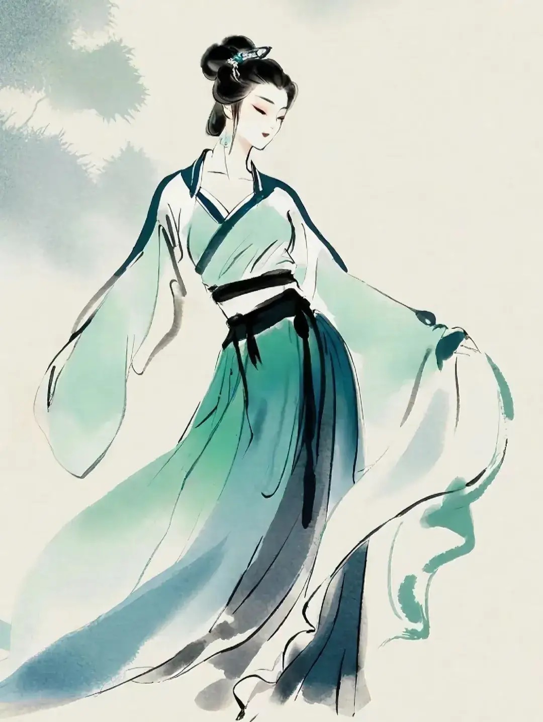 水墨人物风格壁纸